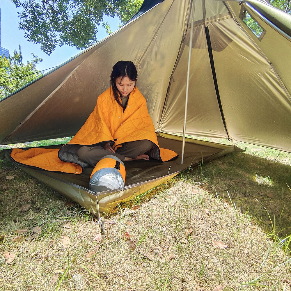 Cheap Goat Tents Ultralight Camping Teepee Tent with Chimney Window Outdoor Tipi Pyramid Tent Double Layer Bushcraft 1 Person Tents Hot Tent   
